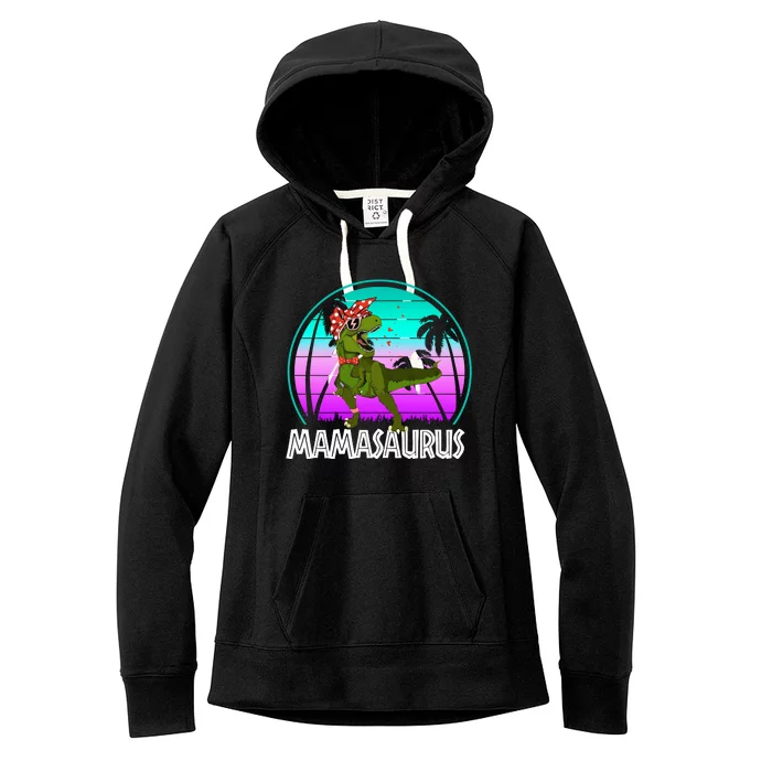 Mamasaurus Rex Mama Dinosaur Retro Dino Women's Fleece Hoodie