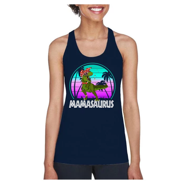 Mamasaurus Rex Mama Dinosaur Retro Dino Women's Racerback Tank