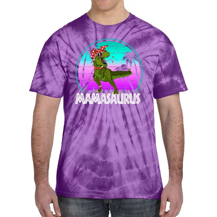 Mamasaurus Rex Mama Dinosaur Retro Dino Tie-Dye T-Shirt