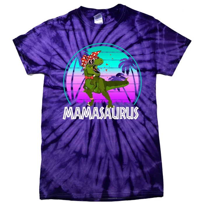 Mamasaurus Rex Mama Dinosaur Retro Dino Tie-Dye T-Shirt