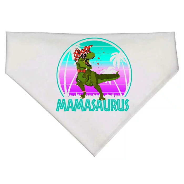 Mamasaurus Rex Mama Dinosaur Retro Dino USA-Made Doggie Bandana