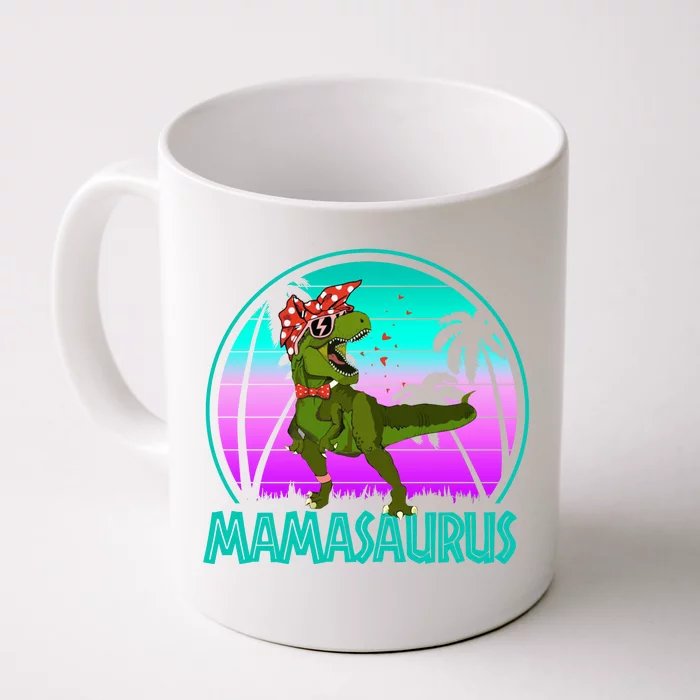 Mamasaurus Rex Mama Dinosaur Retro Dino Front & Back Coffee Mug