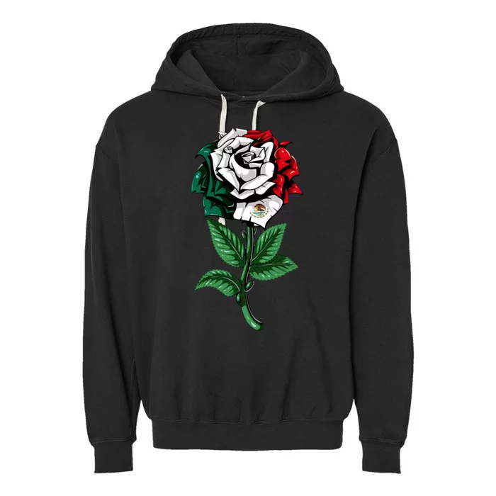 Mexican Rose Mexico Pride Garment-Dyed Fleece Hoodie