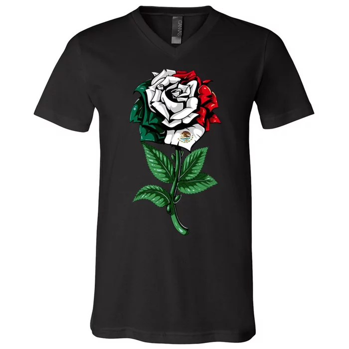 Mexican Rose Mexico Pride V-Neck T-Shirt