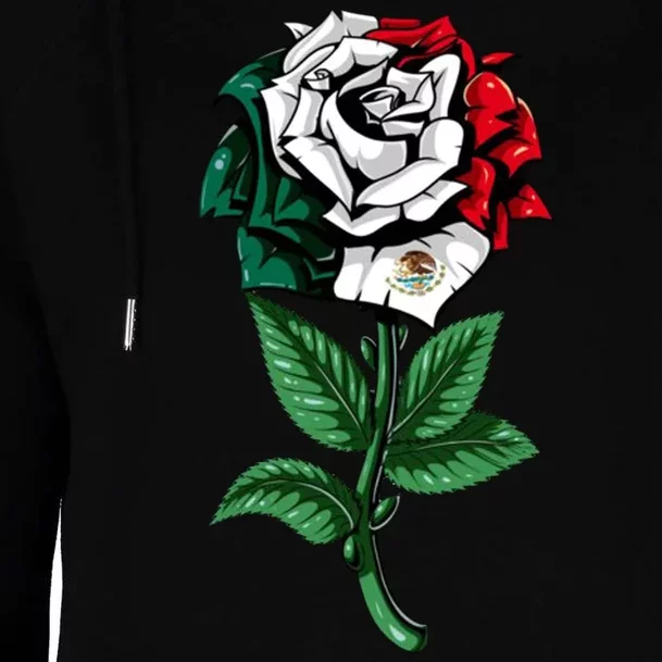 Mexican Rose Mexico Pride Womens Funnel Neck Pullover Hood