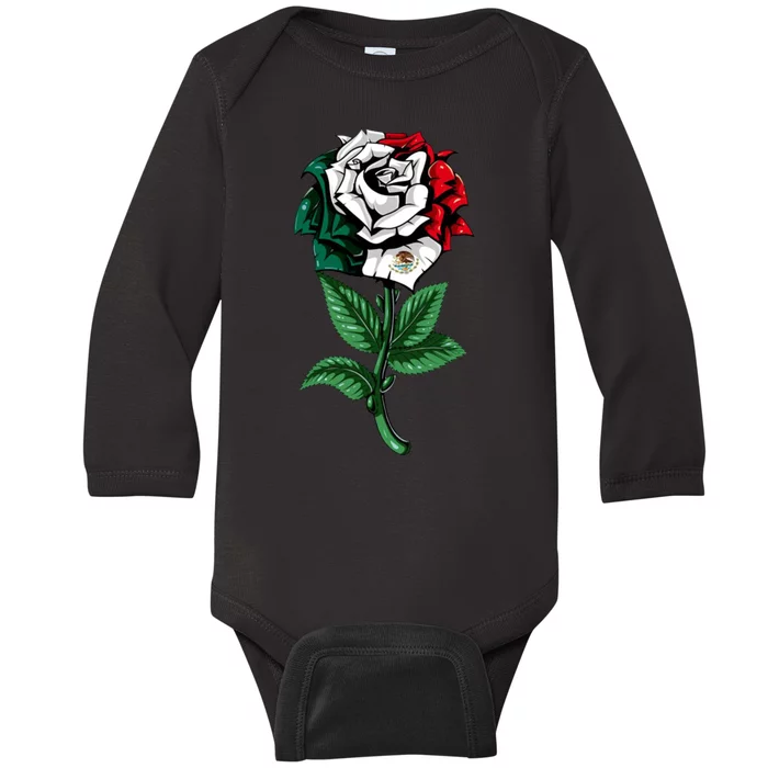 Mexican Rose Mexico Pride Baby Long Sleeve Bodysuit