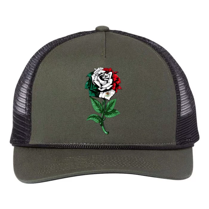 Mexican Rose Mexico Pride Retro Rope Trucker Hat Cap