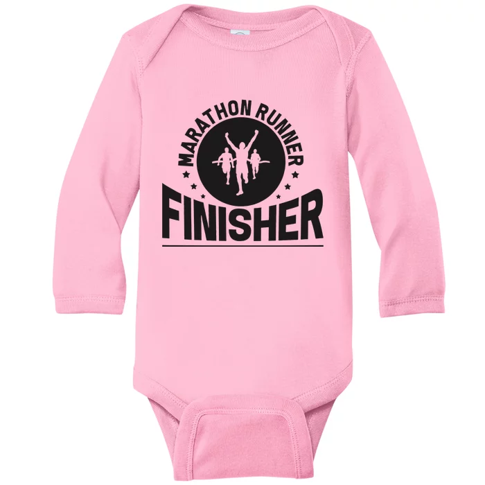 Marathon Runner Marathon Finisher Marathon Marathoners Baby Long Sleeve Bodysuit