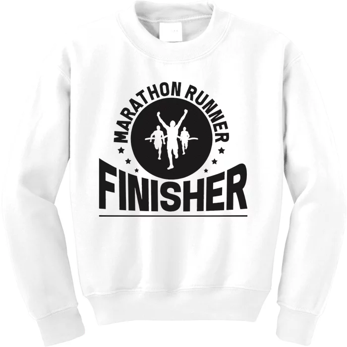 Marathon Runner Marathon Finisher Marathon Marathoners Kids Sweatshirt