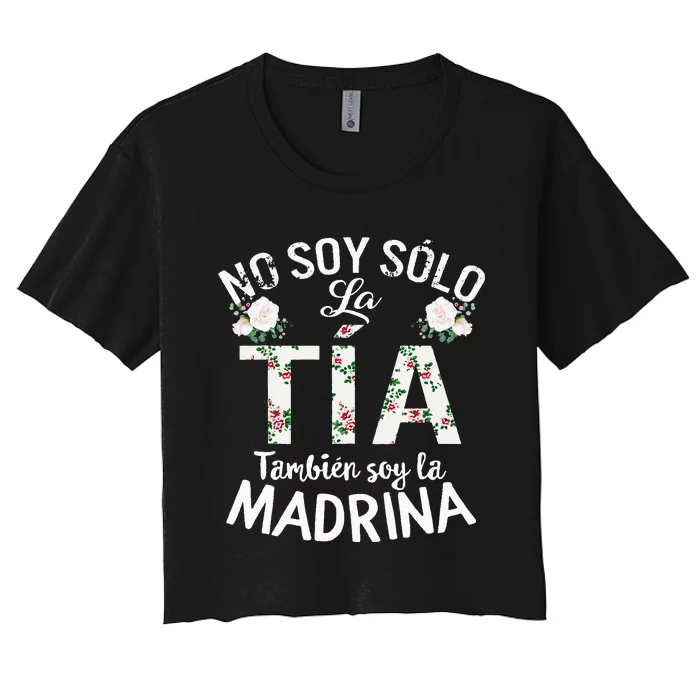 Mujer Regalo Madrina Bautizo Tia padrino revelación género Women's Crop Top Tee