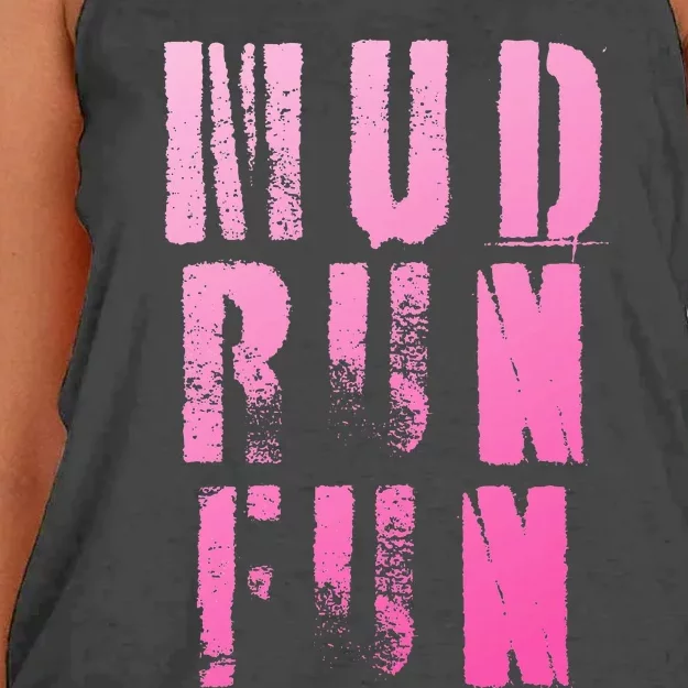 Mud Run Mud Run Fun Obstacle Race Women's Knotted Racerback Tank