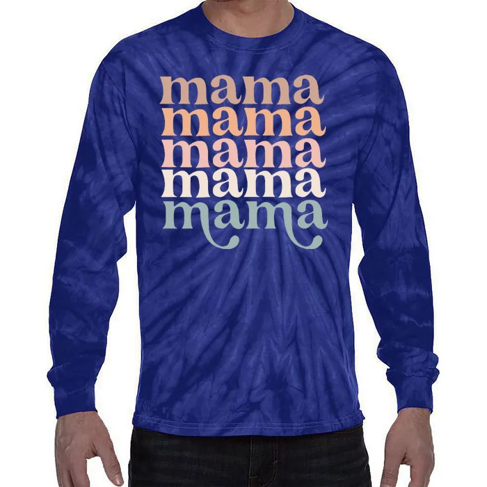 Mama Retro Tie-Dye Long Sleeve Shirt