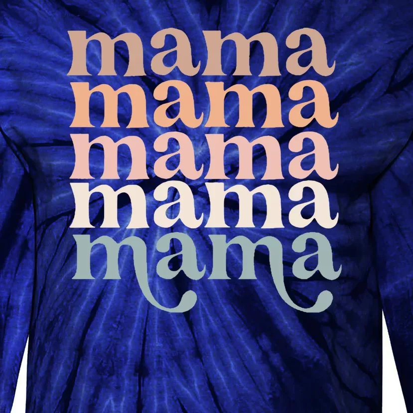 Mama Retro Tie-Dye Long Sleeve Shirt