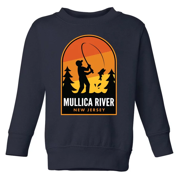 Mullica River New Jersey Fishing Toddler Sweatshirt