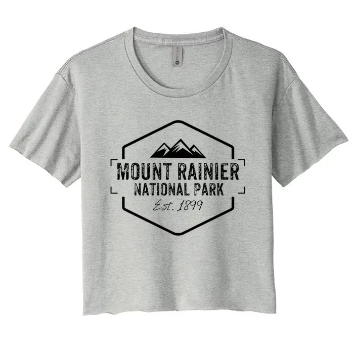 Mount Rainier National Park Gift Cascade Mountains Women's Crop Top Tee