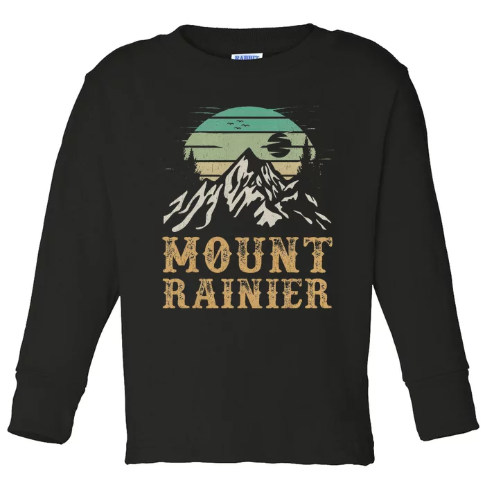 Mount Rainier National Park Merchandise Hiking Mt Rainier Toddler Long Sleeve Shirt