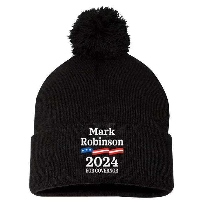 Mark Robinson North Carolina For Governor Election 2024 Pom Pom 12in Knit Beanie