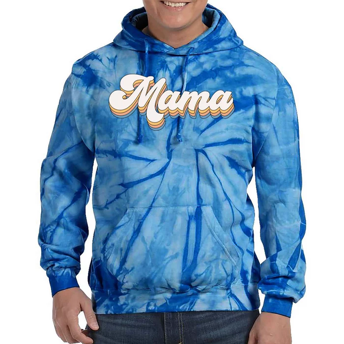 Mama Retro New Mom Funny Gift Tie Dye Hoodie