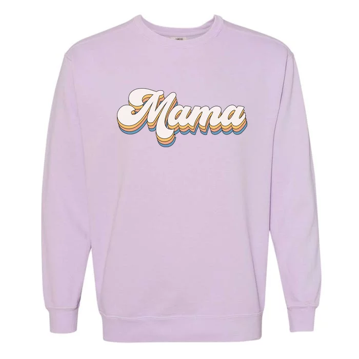 Mama Retro New Mom Funny Gift Garment-Dyed Sweatshirt