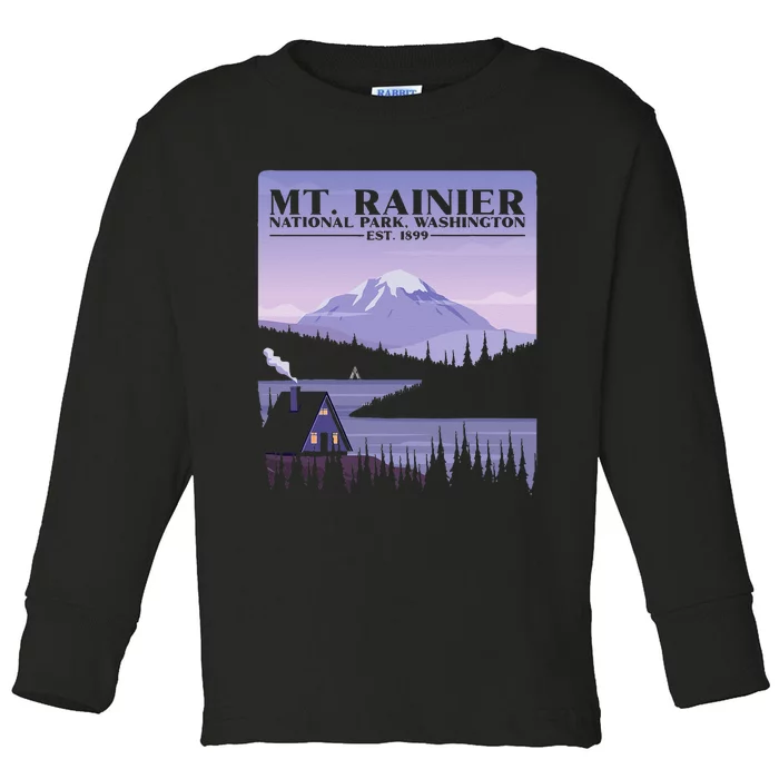 MT. Rainier National Park Hiking Vacation Toddler Long Sleeve Shirt