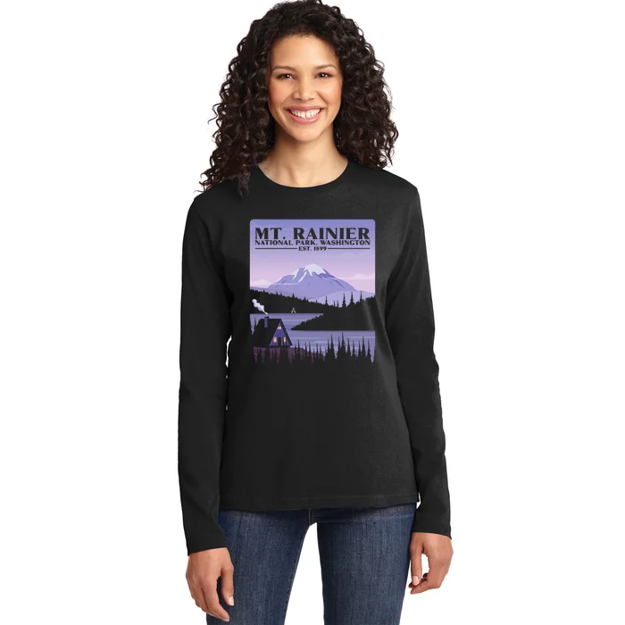 MT. Rainier National Park Hiking Vacation Ladies Long Sleeve Shirt