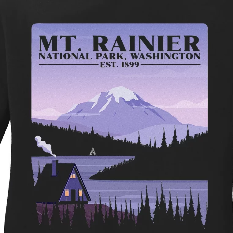 MT. Rainier National Park Hiking Vacation Ladies Long Sleeve Shirt