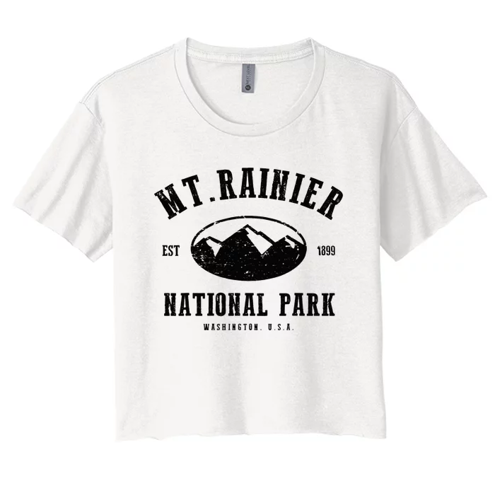 Mt. Rainier National Park Love Hiking Wanderlust Women's Crop Top Tee