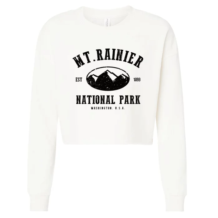 Mt. Rainier National Park Love Hiking Wanderlust Cropped Pullover Crew