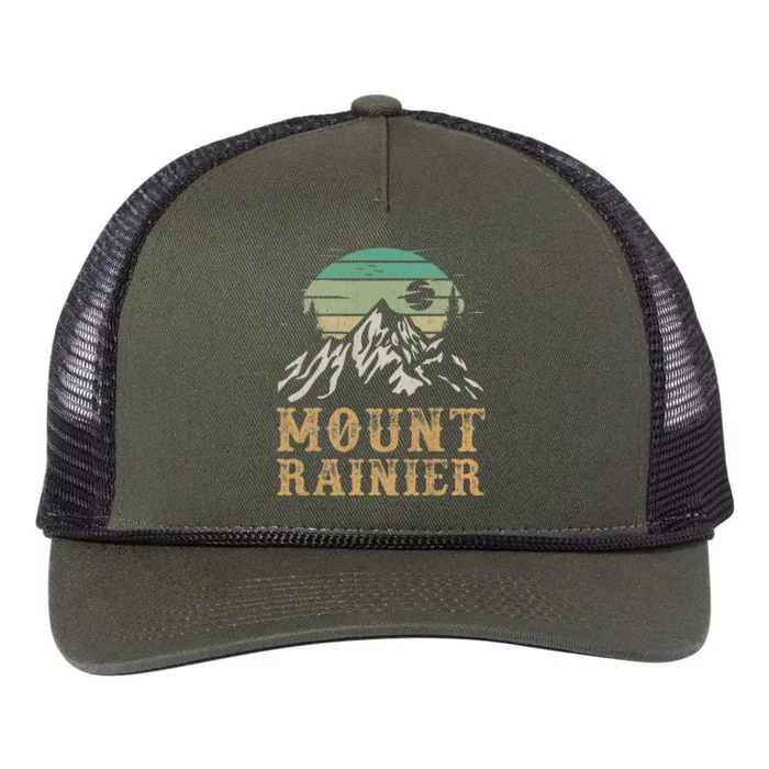 Mount Rainier National Park Merchandise Hiking Mt Rainier Retro Rope Trucker Hat Cap