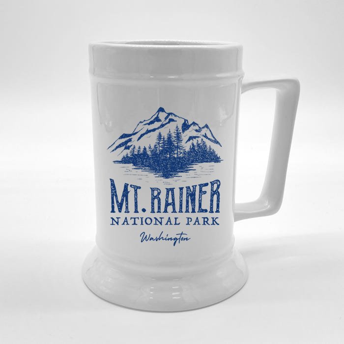 Mt. Rainier National Park Vintage Mountains Graphic Front & Back Beer Stein