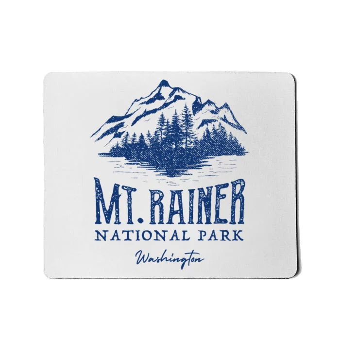 Mt. Rainier National Park Vintage Mountains Graphic Mousepad