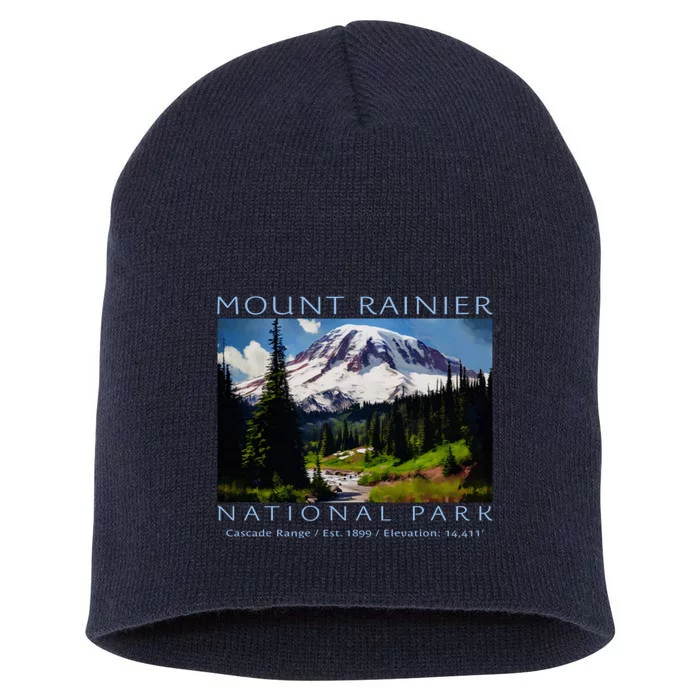 Mount Rainier National Park Short Acrylic Beanie