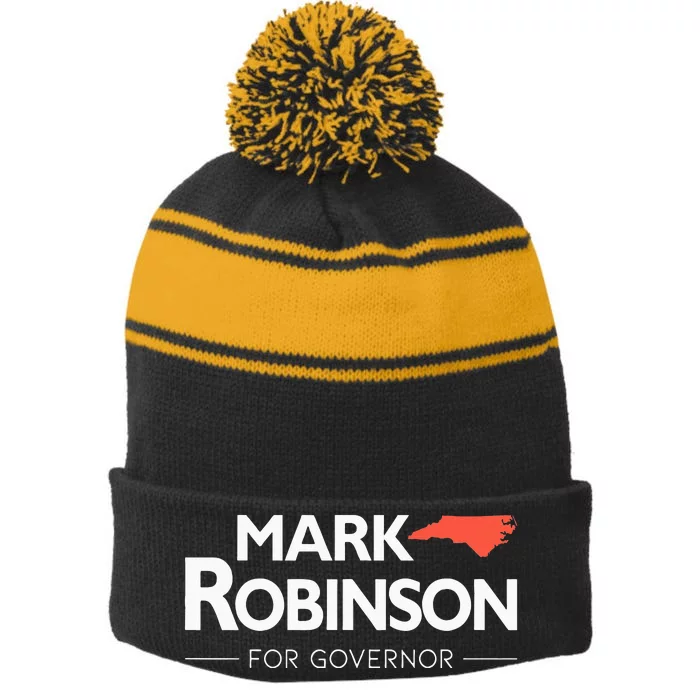 Mark Robinson North Carolina For Governor Election 2024 NC Stripe Pom Pom Beanie