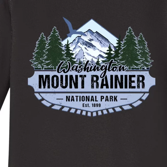 Mount Rainier National Park Washington Novelty Souvenir Baby Long Sleeve Bodysuit