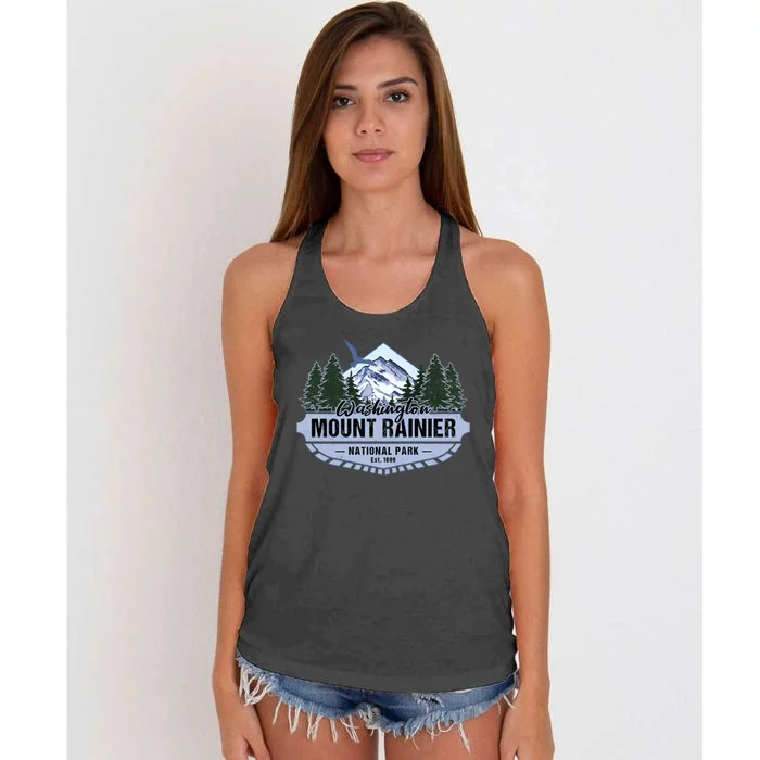 Mount Rainier National Park Washington Novelty Souvenir Women's Knotted Racerback Tank