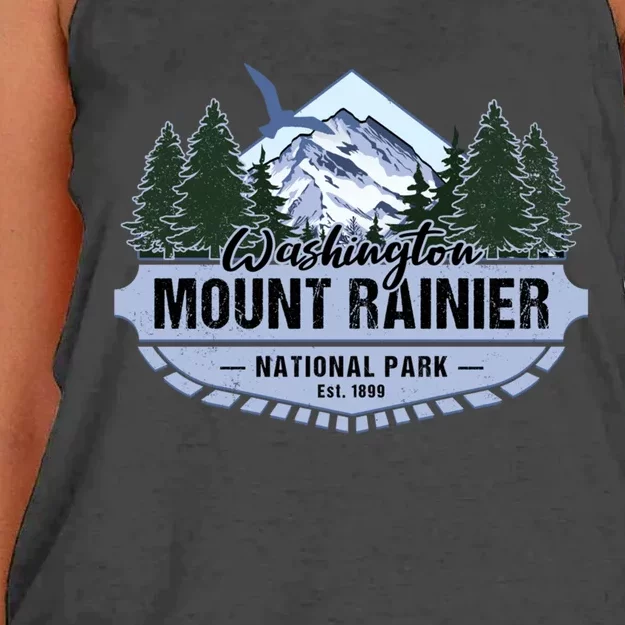 Mount Rainier National Park Washington Novelty Souvenir Women's Knotted Racerback Tank