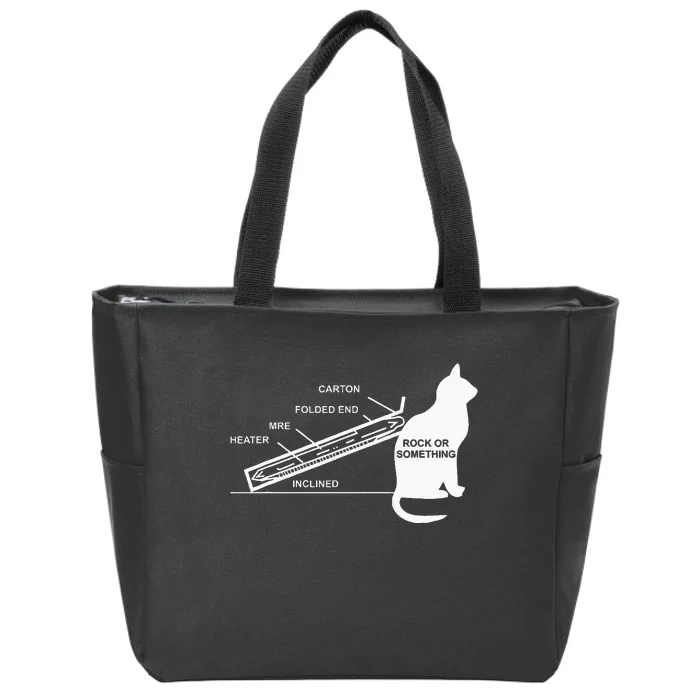 Mre Rock Or Something Cat Zip Tote Bag