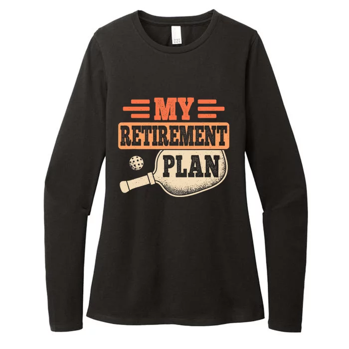 My Retirement Plan Retro Retire Funny Pickleball Retiring Womens CVC Long Sleeve Shirt