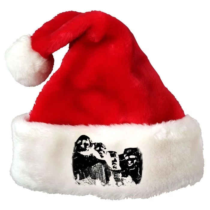 Mount Rushmore Presidents Sculpture Funny Gift Premium Christmas Santa Hat