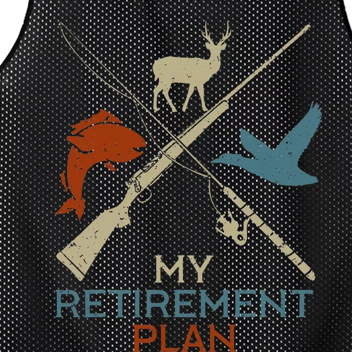 My Retirement Plan Hunting Fishing Hunter Grandfather Mesh Reversible Basketball Jersey Tank