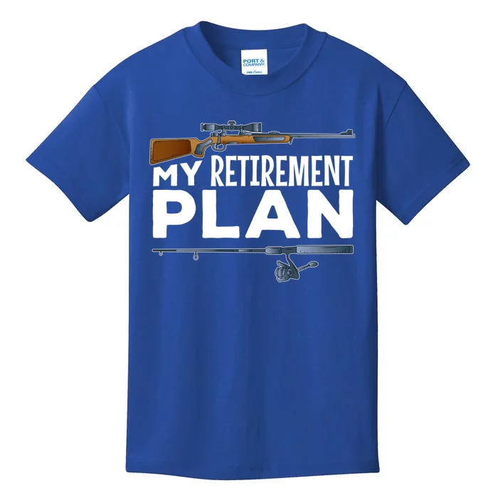 My Retiret Plan Hunting Fishing Hunter Grandad Grandpa Gift Kids T-Shirt