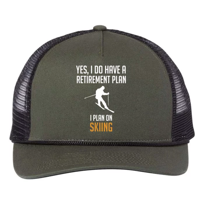 My Retirement Plan is Skiing Retro Rope Trucker Hat Cap