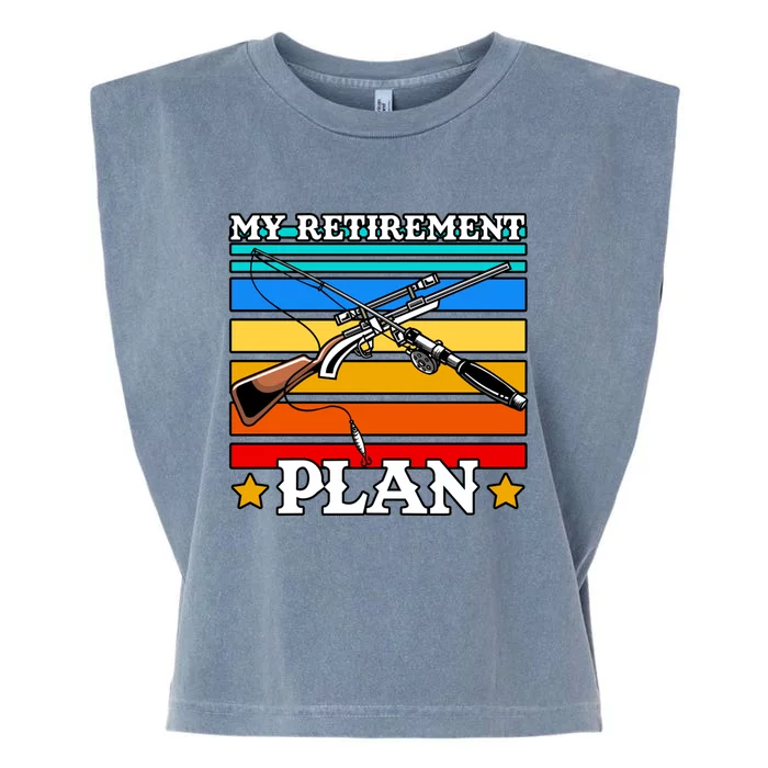 My Retiret Plan Hunting Hunter Retired Grandpa Fishing Gift Garment-Dyed Women's Muscle Tee