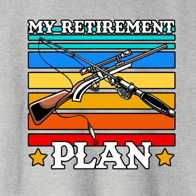 My Retiret Plan Hunting Hunter Retired Grandpa Fishing Gift Women's Crop Top Tee