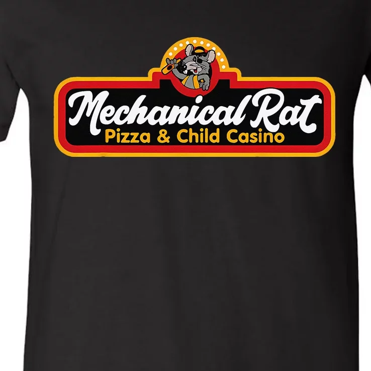 Mechanical Rat Pizza & Child Casino V-Neck T-Shirt