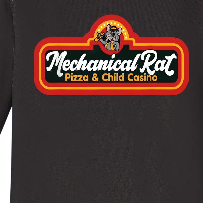 Mechanical Rat Pizza And Child Casino Baby Long Sleeve Bodysuit