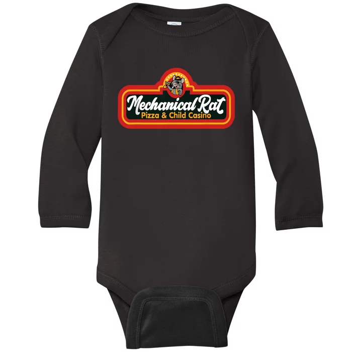 Mechanical Rat Pizza And Child Casino Baby Long Sleeve Bodysuit