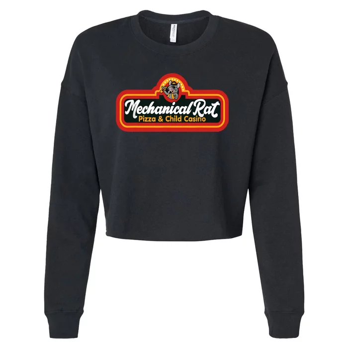 Mechanical Rat Pizza And Child Casino Cropped Pullover Crew