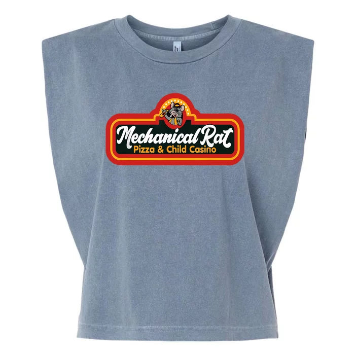 Mechanical Rat Pizza And Child Casino Garment-Dyed Women's Muscle Tee