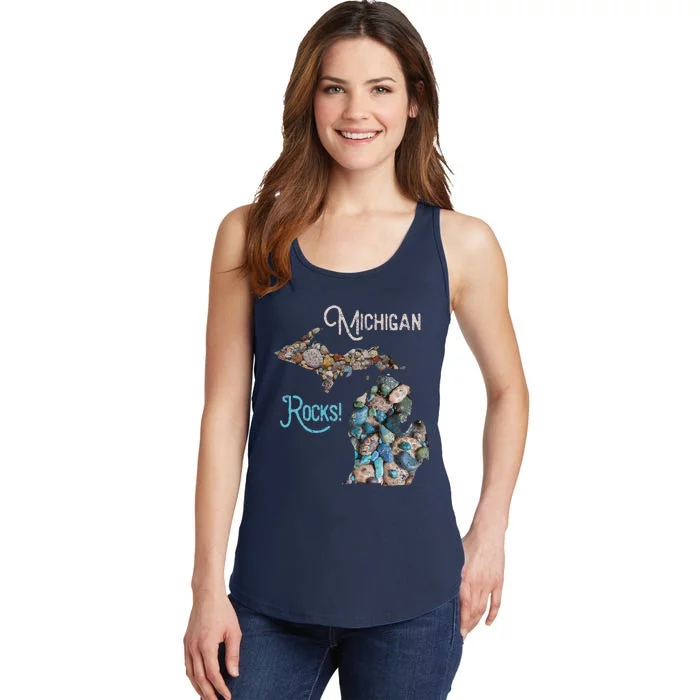 Michigan Rocks Petoskey Stone Hunting Great Lakes State Ladies Essential Tank